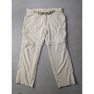 Columbia Convertible Pants Mens 40x32 Cargo Belted Omni Wick Hiking Beige